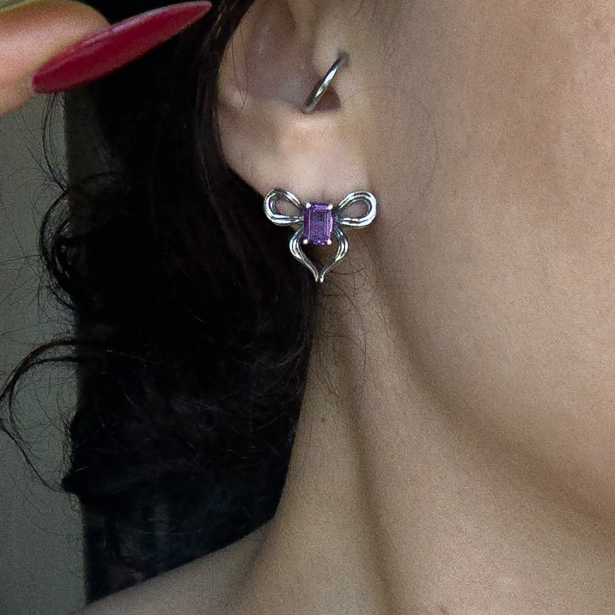 Oh My Bow! Earrings - Silver