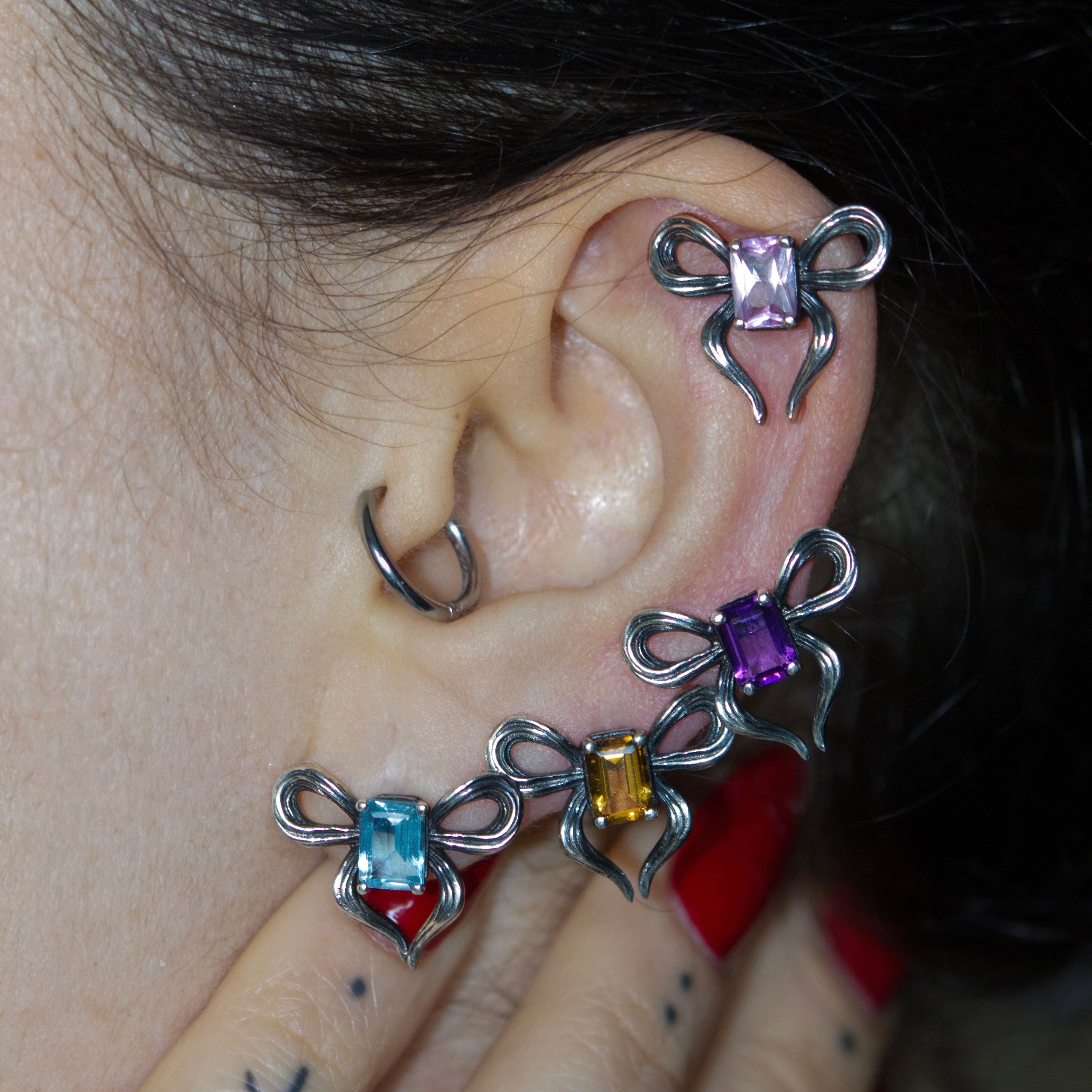 Oh My Bow! Earrings - Silver